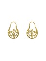 Pendientes aro canario dorado calado 18 mm de plata de ley