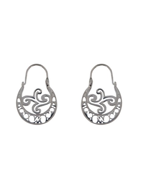 Pendientes aro canario plata calado 24 mm de plata de ley