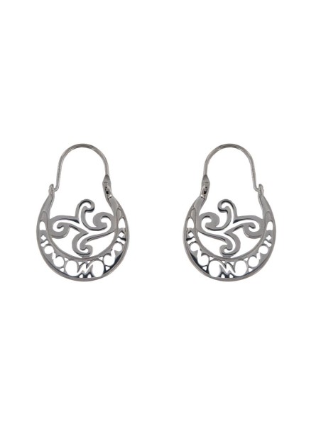 Pendientes aro canario plata calado 24 mm de plata de ley