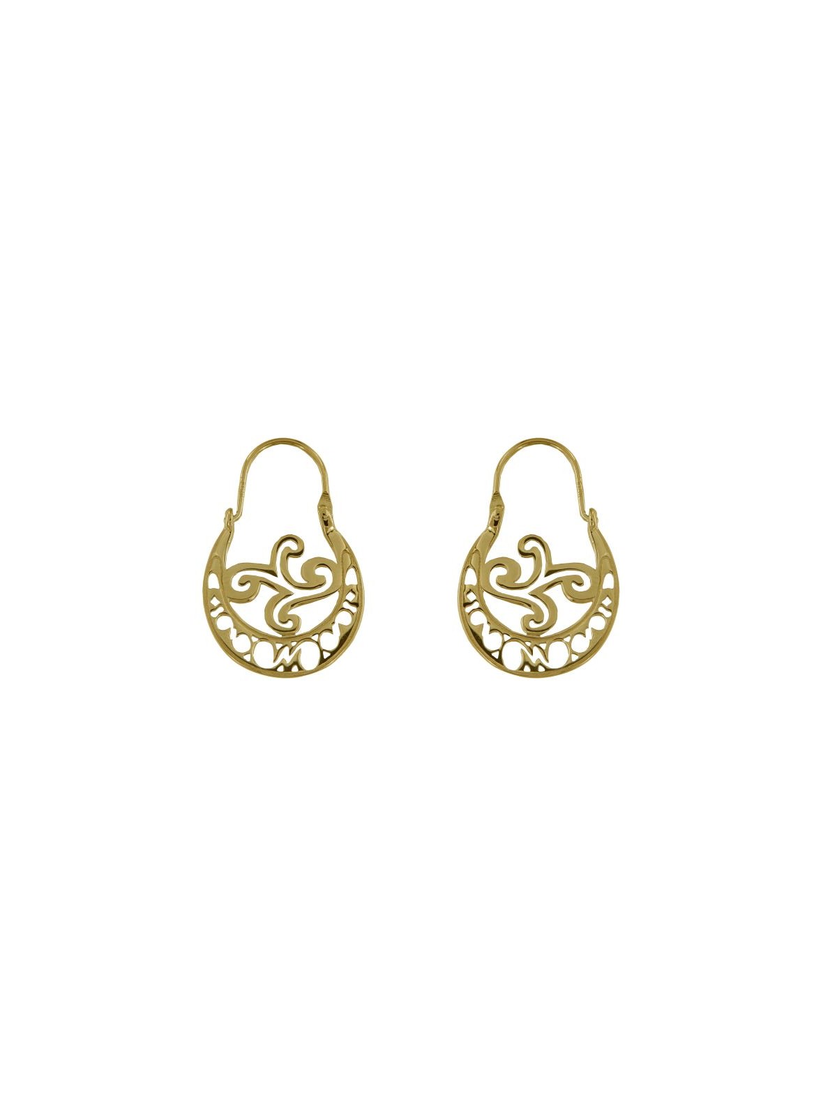 Pendientes aro canario dorado calado 24 mm de plata de ley