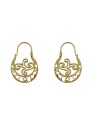 Pendientes aro canario dorado calado 24 mm de plata de ley