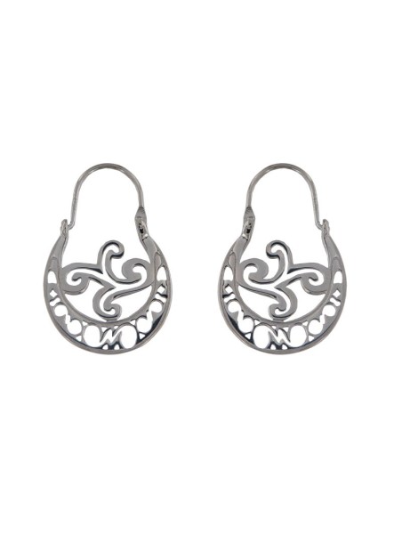 Pendientes aro canario plata calado 30 mm de plata de ley