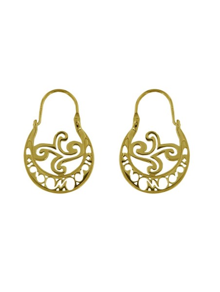 Pendientes aro canario dorado calado 30 mm de plata de ley