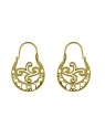Pendientes aro canario dorado calado 30 mm de plata de ley