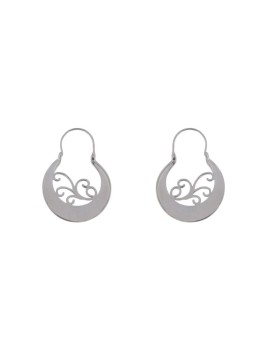 Pendientes aro canario plata liso 18 mm de plata de ley