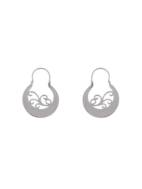 Pendientes aro canario plata liso 18 mm de plata de ley
