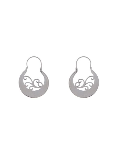 Pendientes aro canario plata liso 18 mm de plata de ley