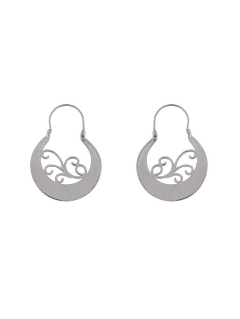 Pendientes aro canario plata liso 24 mm de plata de ley