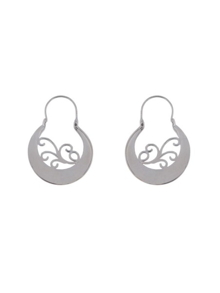 Pendientes aro canario plata liso 24 mm de plata de ley
