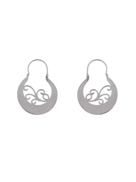 Pendientes aro canario plata liso 24 mm de plata de ley