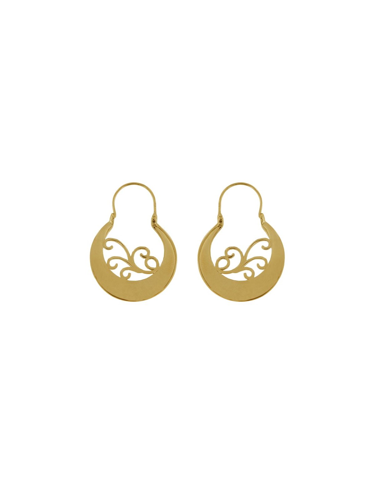 Pendientes aro canario dorado liso 30 mm de plata de ley