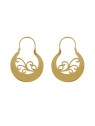 Pendientes aro canario dorado liso 30 mm de plata de ley
