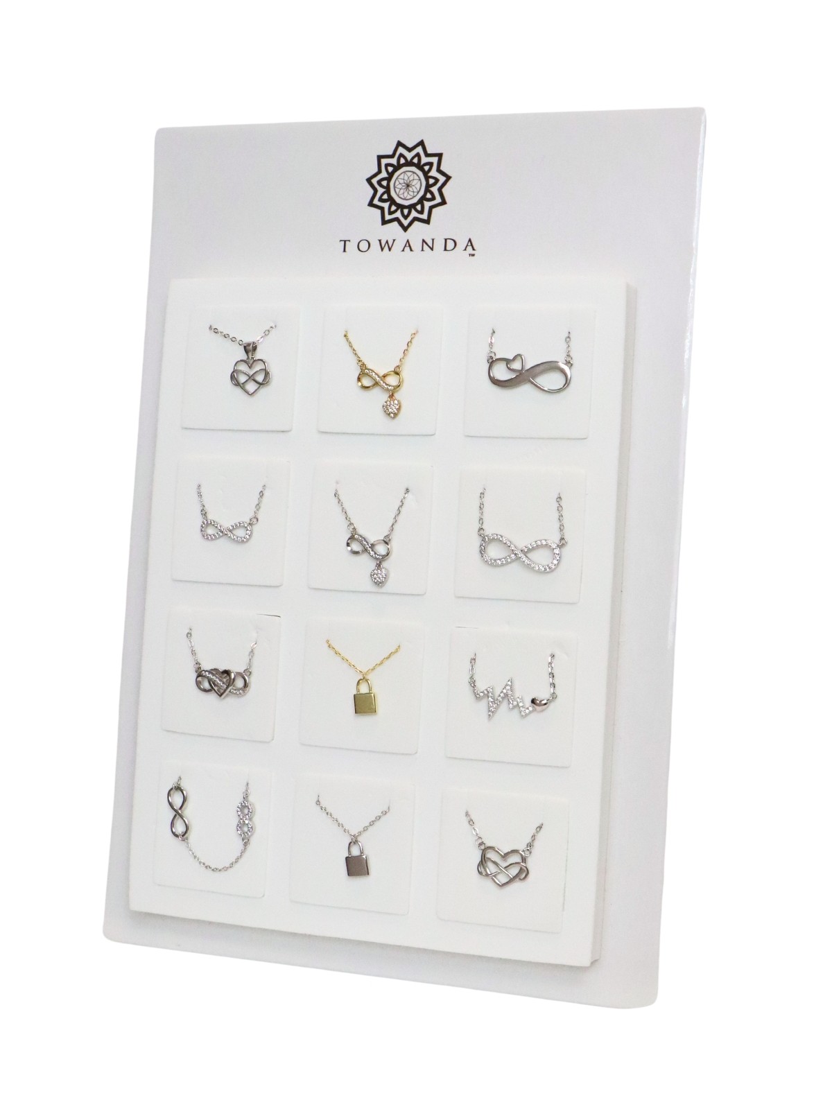 Expositor colgantes plata con capacidad para 12 piezas para joyerías