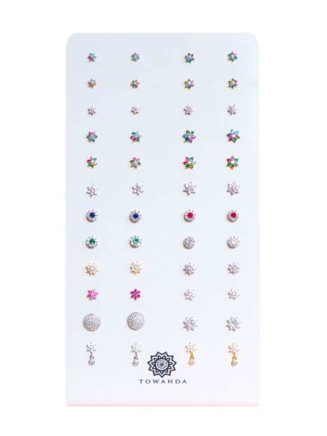 Expositor Pendientes de Presión Plata con capacidad para 24 pares para joyerías