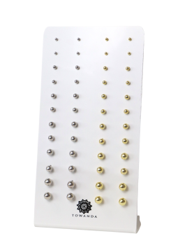 Expositor Pendientes Bola Plata para joyerías