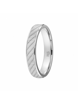 Alianza de Plata con Tallado Diagonal en Plata de Ley 925