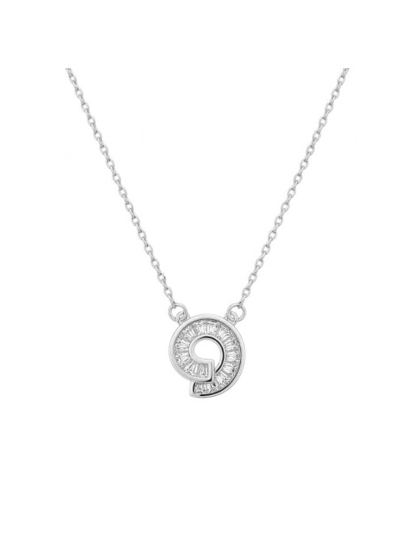 Gargantilla plata espiral con circonitas blancas