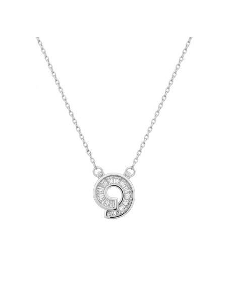 Gargantilla plata espiral con circonitas blancas