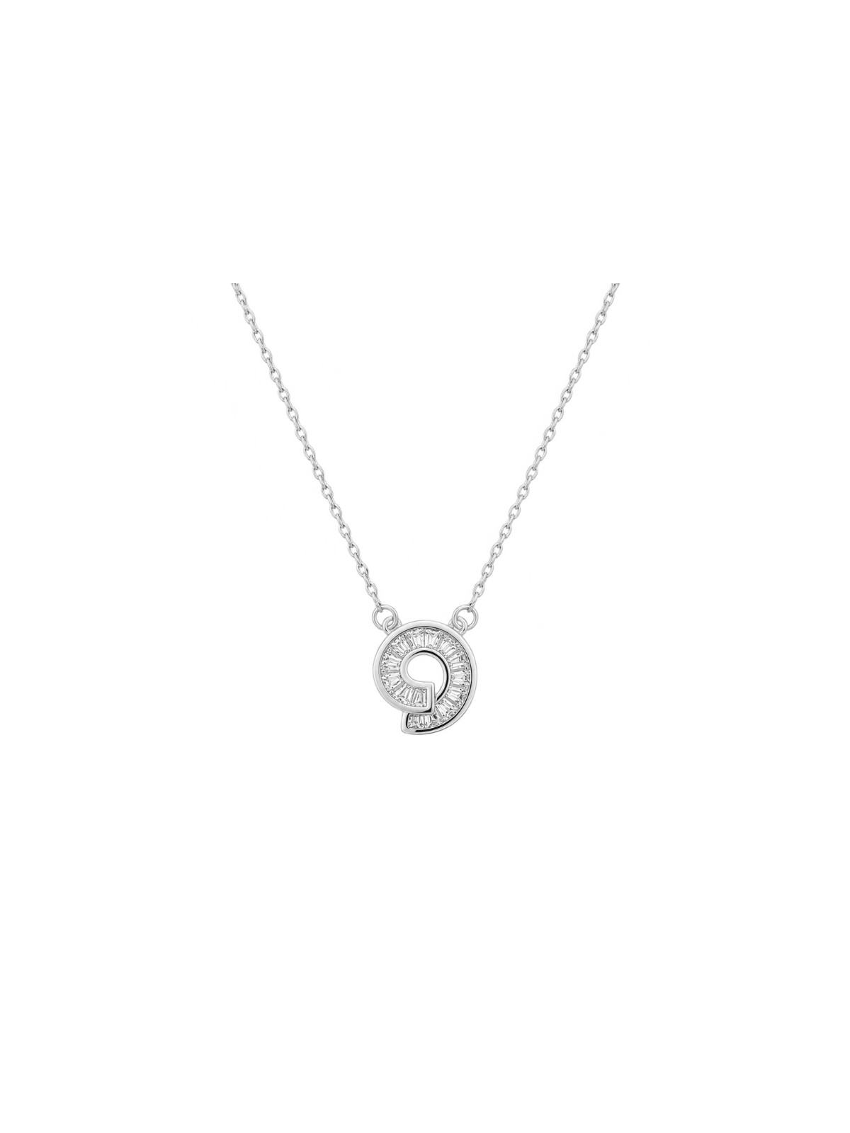 Gargantilla plata espiral con circonitas blancas