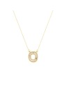Gargantilla dorada motivo oval con circonitas blancas