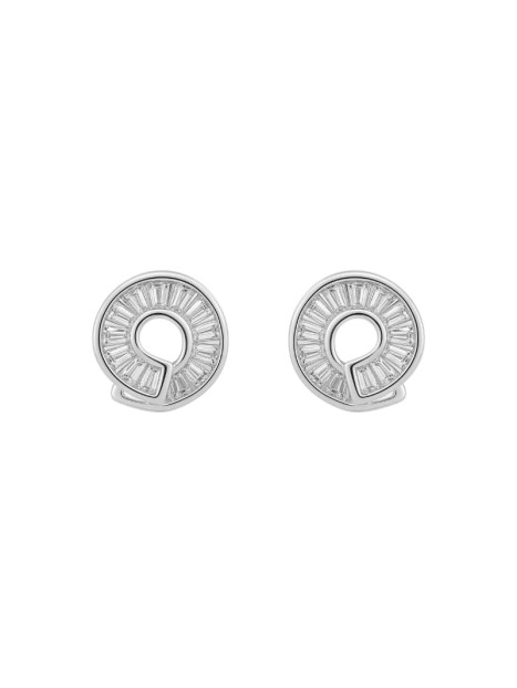Pendientes plata espiral con circonitas blancas