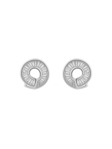 Pendientes plata espiral con circonitas blancas