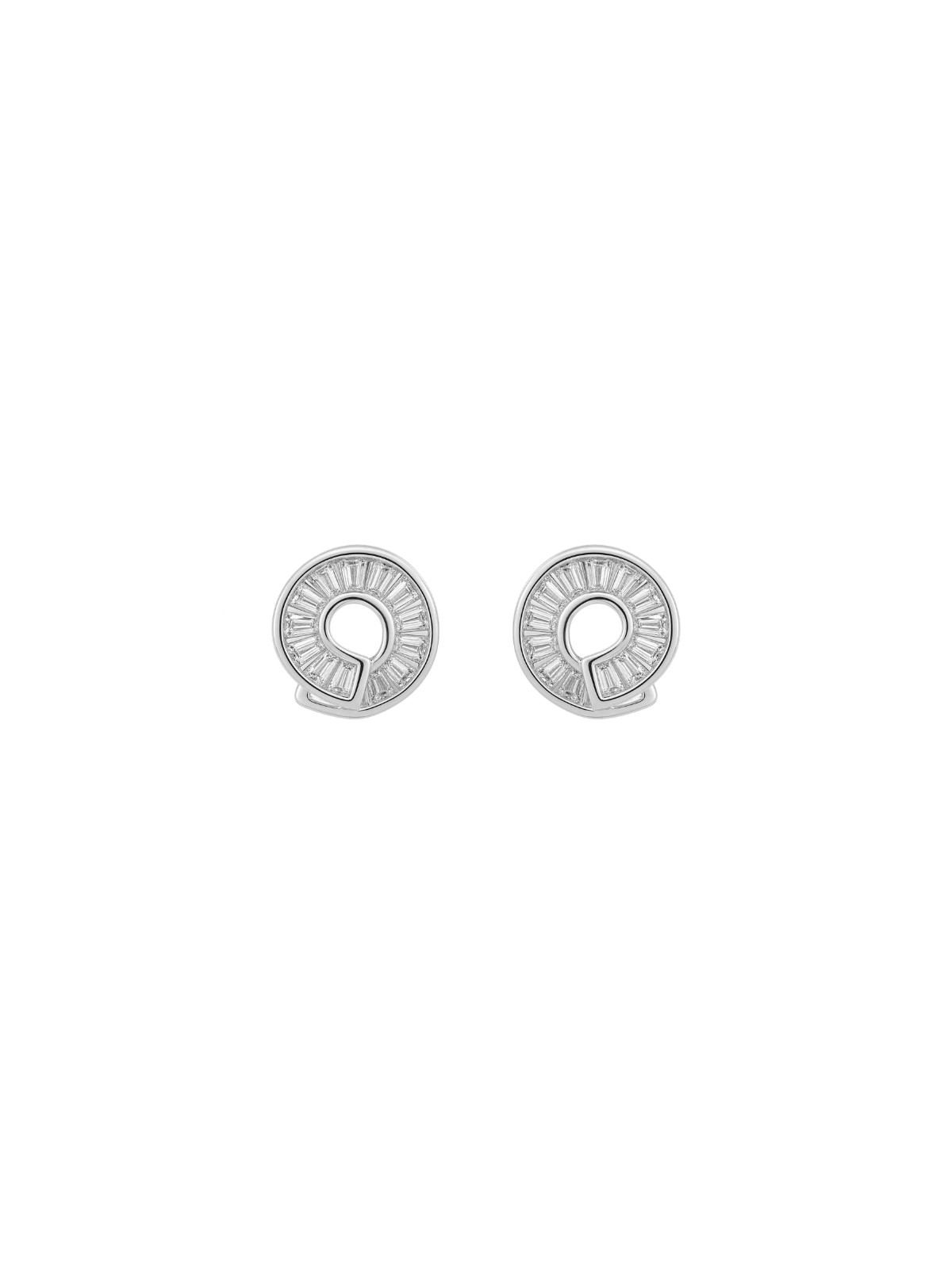 Pendientes plata espiral con circonitas blancas