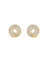 Pendientes dorados espiral con circonitas blancas