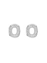 Pendientes plata motivo oval con circonitas blancas