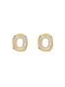 Pendientes dorados motivo oval con circonitas blancas