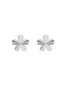 Pendientes de presión flor con relieve en Plata de Ley 925
