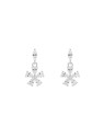 Pendientes plata flor colgante con circonitas blancas