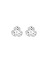Pendientes de perlas flor tres pétalos con circonitas blancas