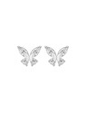 Pendientes de presión mariposa central con circonitas blancas