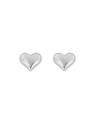 Pendientes de presión corazón liso de Plata de Ley 925