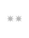 Pendientes de presión destello con circonita blanca de Plata de Ley 925