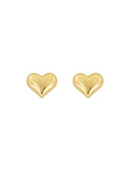 Pendientes de presión dorados corazón liso