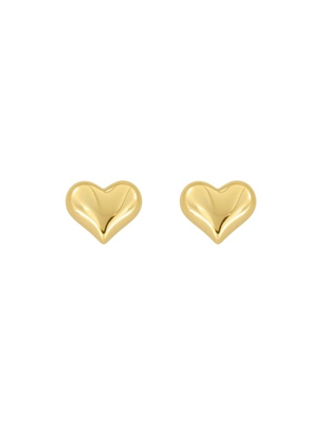 Pendientes de presión dorados corazón liso