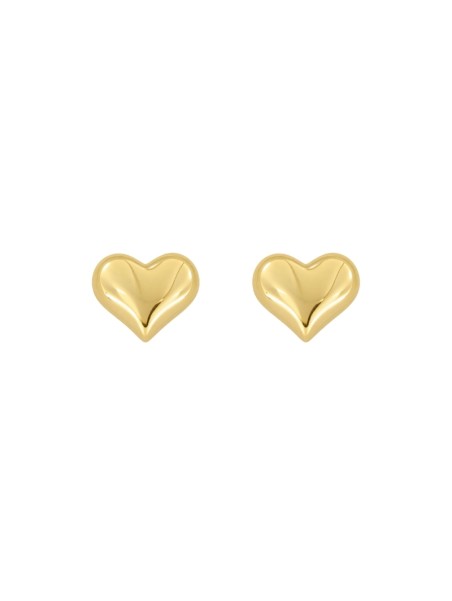 Pendientes de presión dorados corazón liso