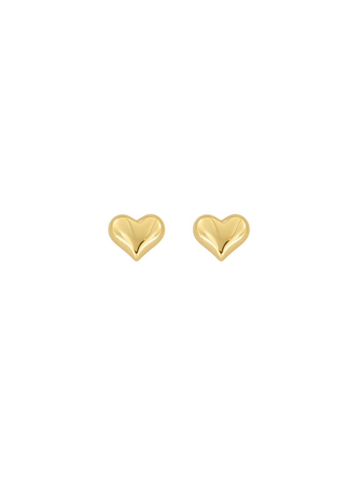 Pendientes de presión dorados corazón liso