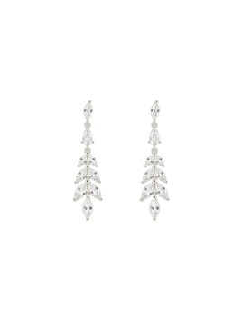 Pendientes plata espiga con circonitas blancas