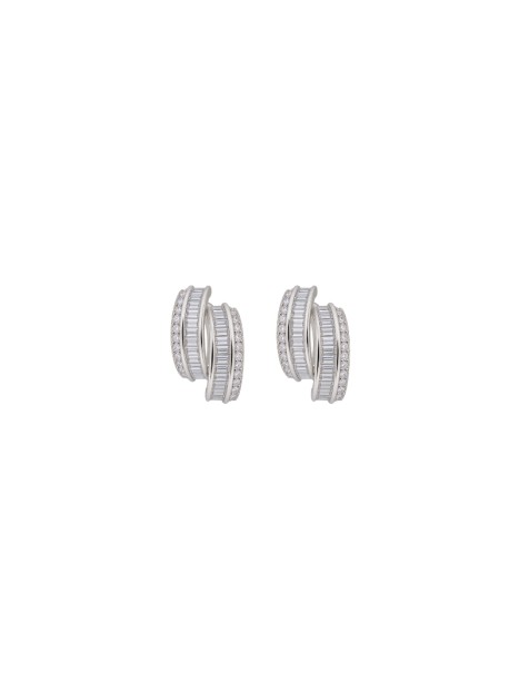 Pendientes aros dobles con circonitas baguette
