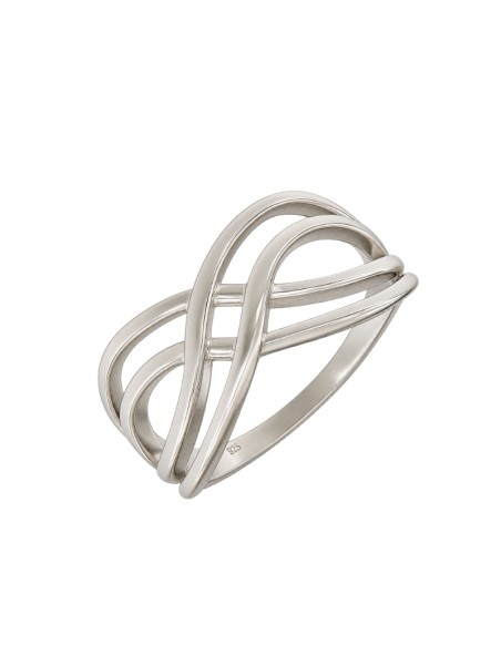 Anillo maxi de Plata de Ley 925 con líneas entrelazadas