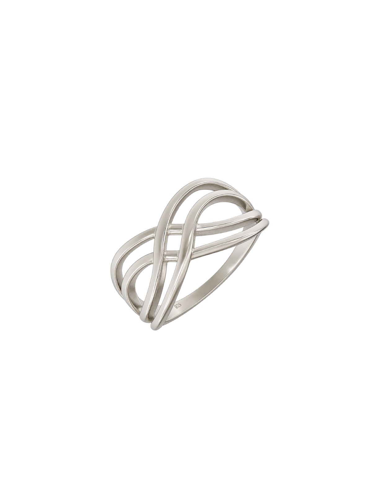 Anillo maxi de Plata de Ley 925 con líneas entrelazadas
