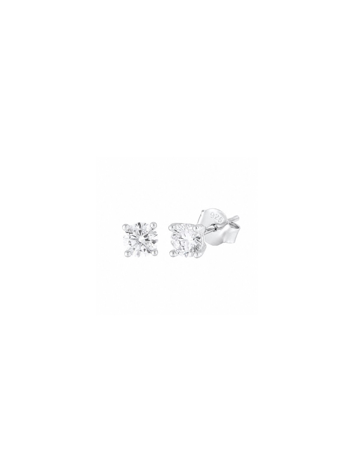 Pendientes de diamantes en plata 0,48 ct 4,00 mm