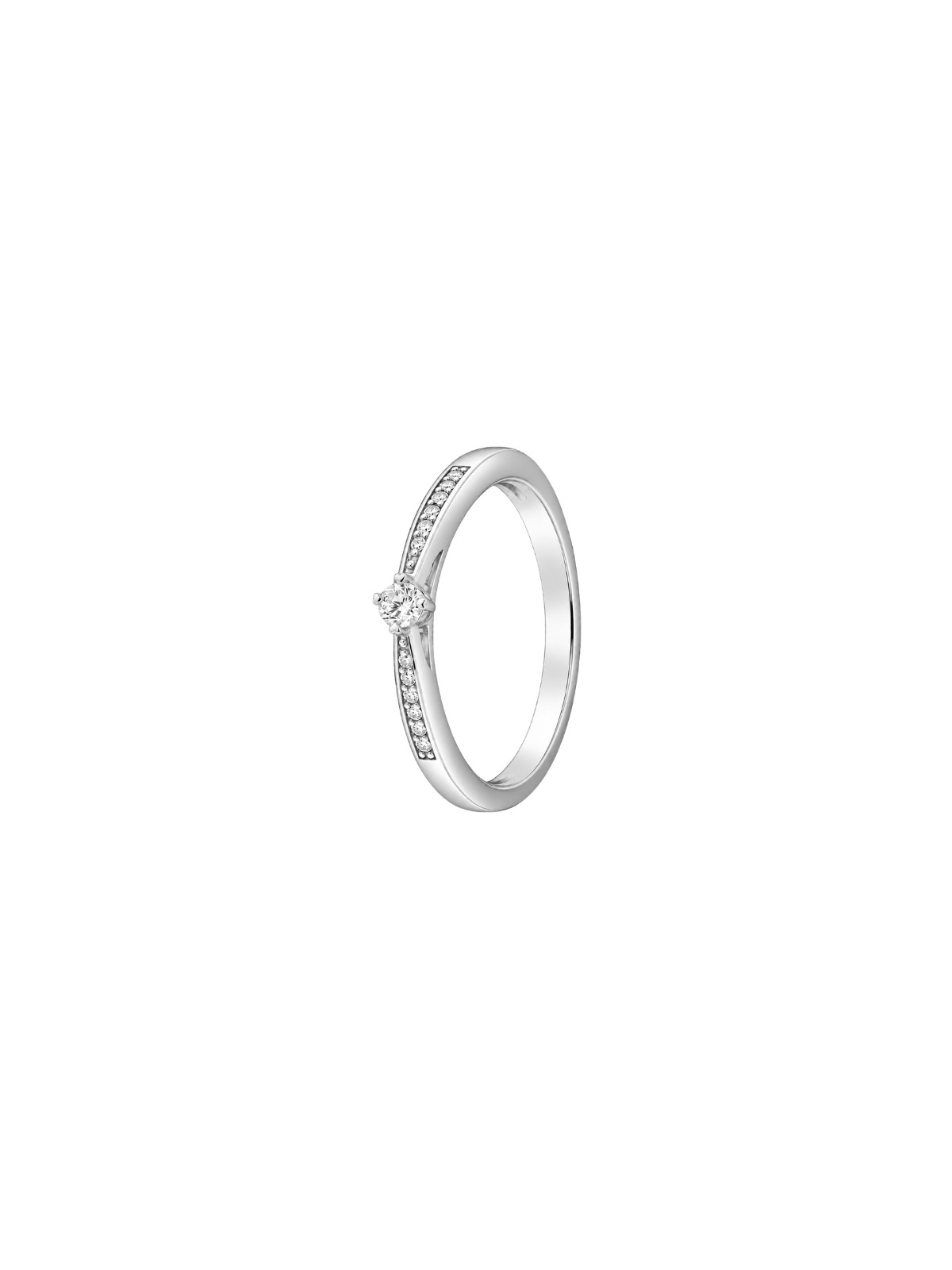 Anillo diamante de laboratorio en plata con 13 diamantes 0,105 ct