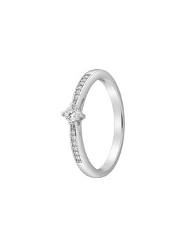 Anillo diamante de laboratorio en plata con 13 diamantes 0,165 ct