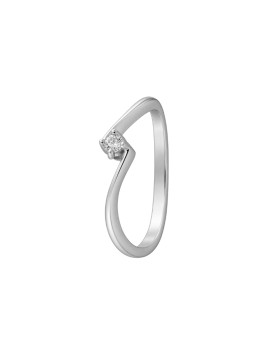 Anillo diamante de laboratorio en plata talla redonda color G VS