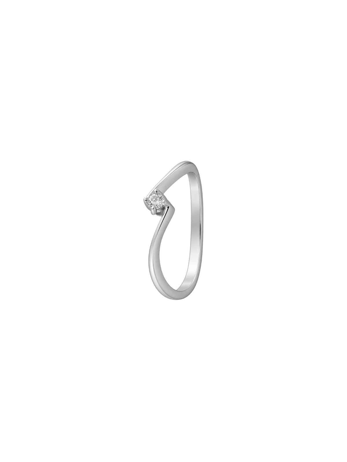 Anillo diamante de laboratorio en plata talla redonda color G VS