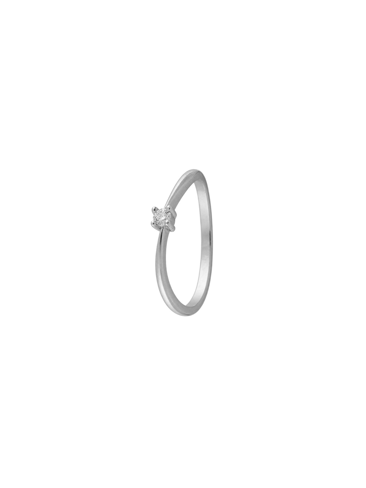 Anillo diamante de laboratorio en plata solitario talla redonda color G VS